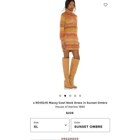 House of Harlow 1960 
x REVOLVE Mazzy Cowl Neck Dress in Sunset Ombre - Picture 1 of 9